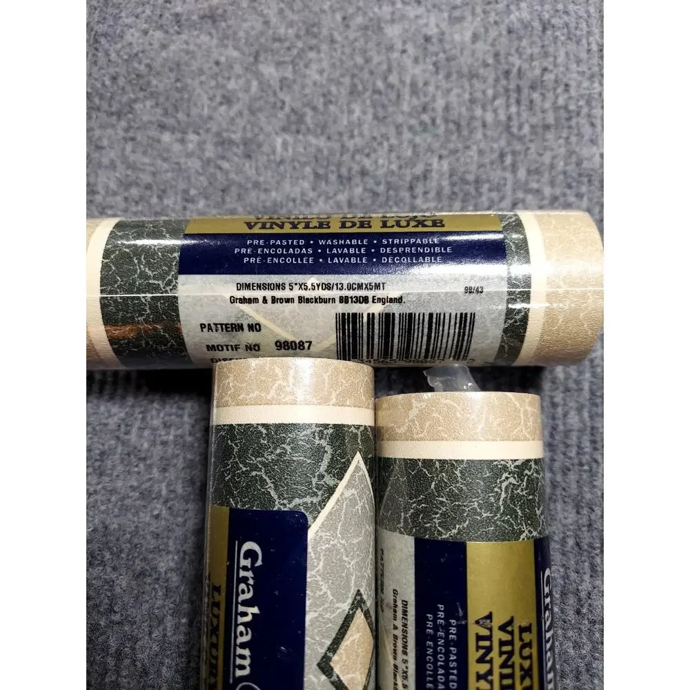 Vintage Graham & Brown Luxury Vinyl Wallpaper Border Green Marble Lot 8 Rolls